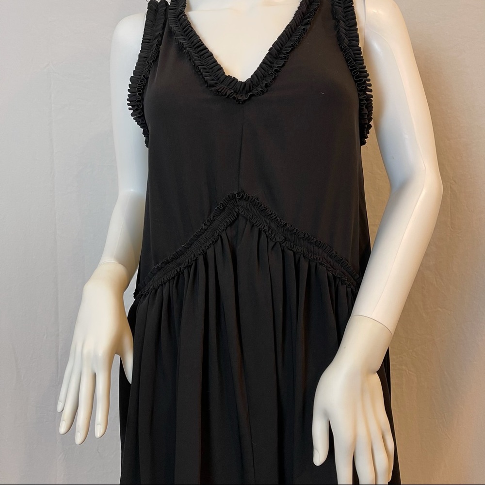 H&M black high-low dress ruffle edges